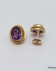 Ohrstecker mit Amethyst Besatz in 585/14K Rosegold