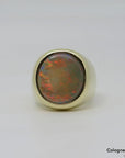 Ring Herrenring mit Opal Besatz in 585/14K Gelbgold Handarbeit Gr. 68
