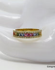 Ring Rainbow mit 0,90ct Saphir und 0,26ct G-vs Brillant in 750/18K Gelbgold