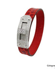Hermès Kelly Armband mit Brillant Besatz in 750/18K Weißgold / Leder UVP.: 35.000,-€