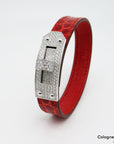 Hermès Kelly Armband mit Brillant Besatz in 750/18K Weißgold / Leder UVP.: 35.000,-€