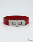 Hermès Kelly Armband mit Brillant Besatz in 750/18K Weißgold / Leder UVP.: 35.000,-€