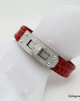 Hermès Kelly Armband mit Brillant Besatz in 750/18K Weißgold / Leder UVP.: 35.000,-€