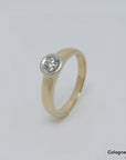 Ring Solitärring mit ca. 0,25ct I-IF Brillant in 585/14K Weiß-/Gelbgold Gr. 56