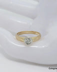 Ring Solitärring mit ca. 0,25ct I-IF Brillant in 585/14K Weiß-/Gelbgold Gr. 56