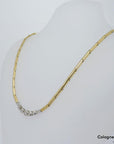 Collier im Verlauf mit ca. 0,26ct W-si Brillant in 750/18K Weiß-/Gelbgold