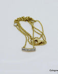 Collier / Kette und Anhänger mit 0,07ct F-G/si Brillant in 750/18K Gelbgold