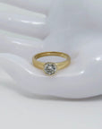 Ring Solitärring mit 1,02ct H-p1 Brillant in 585/14K Weiß-/Gelbgold Gr. 60