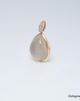 Firenze Anhänger mit Brillant und Rosenquarz Besatz in 585/14K Rosegold