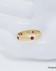 Cartier Ring mit Rubin Besatz in 750/18K Gelbgold Gr. 52