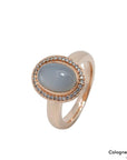 Ring mit Brillant und Mondstein Besatz in 585/14K Rosegold Gr. 52