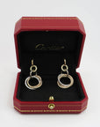 Cartier Trinity Ohrstecker Ohrhänger mit Brillant Besatz in 750/18K Gold / Vintage