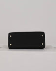 Hermès Kelly 25 aus Togo Leder mit Gelbgoldenen Beschlägen in Noir
