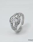 Solitärring mit 1,13ct G-vvs2 + 0,90ct Brillant 750/18K Weißgold DPL Expertise
