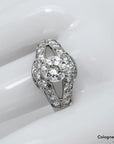 Solitärring mit 1,13ct G-vvs2 + 0,90ct Brillant 750/18K Weißgold DPL Expertise