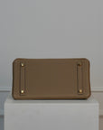 Hermes Birkin 30 Retourne HSS aus Togo Leder mit gelbgoldenen Beschlägen in Gris Tourterelle