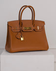 Hermès Birkin 30 aus Epsom Leder mit Gelbgoldenen Beschlägen in Gold
