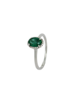 Ring mit 0,04ct TW-si Brillant und 0,80ct Smaragd in 750/18K Weißgold Gr. 54