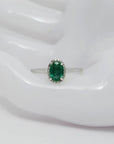 Ring mit 0,04ct TW-si Brillant und 0,80ct Smaragd in 750/18K Weißgold Gr. 54