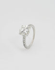 Solitär Ring mit 3,54ct I-si2 + 0,32ct Brillant in 750/18K Weißgold Gr. 56 / DPL
