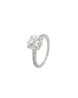 Solitär Ring mit 3,54ct I-si2 + 0,32ct Brillant in 750/18K Weißgold Gr. 56 / DPL