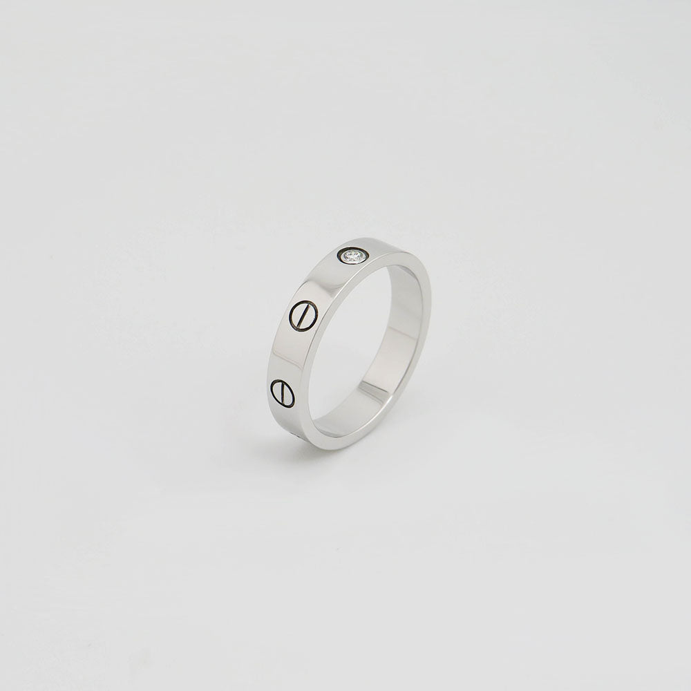 Cartier Love Ring, kleines Modell mit einem Diamanten in 750/18K Weißgold Gr. 53