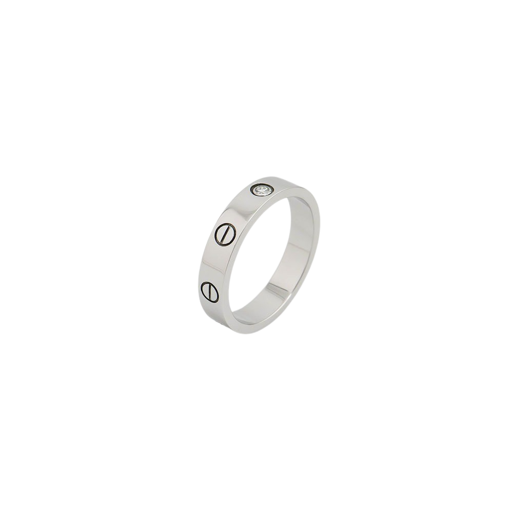 Cartier Love Ring, kleines Modell mit einem Diamanten in 750/18K Weißgold Gr. 53