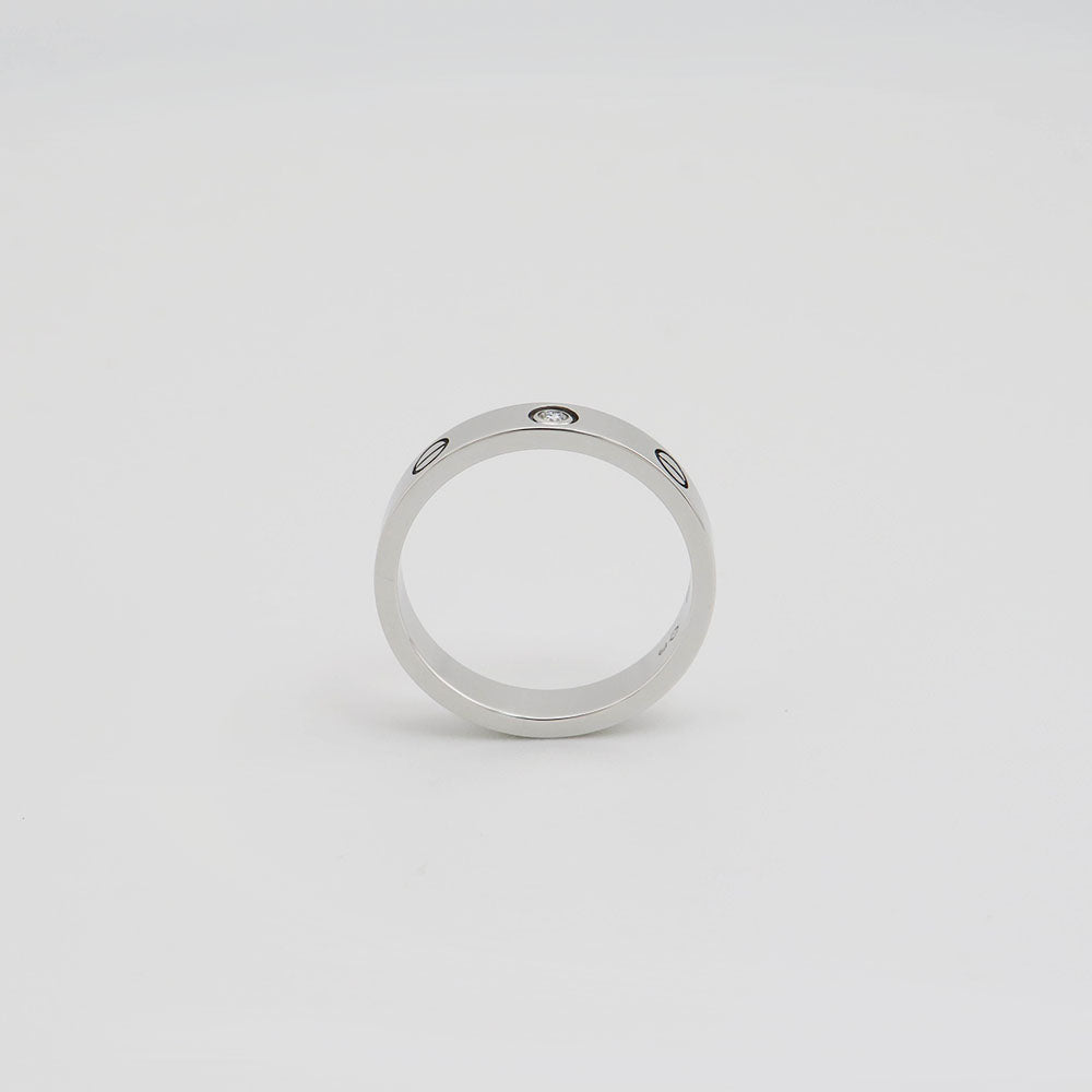 Cartier Love Ring, kleines Modell mit einem Diamanten in 750/18K Weißgold Gr. 53