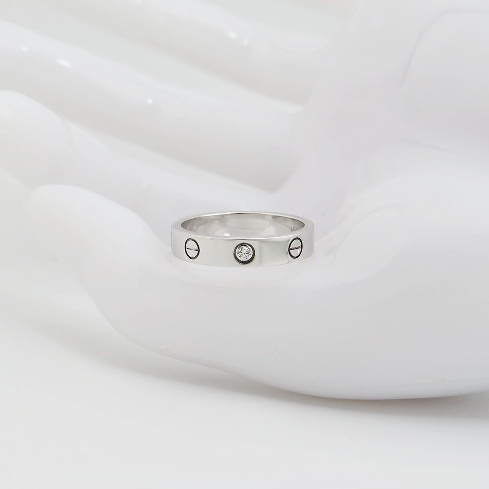 Cartier Love Ring, kleines Modell mit einem Diamanten in 750/18K Weißgold Gr. 53