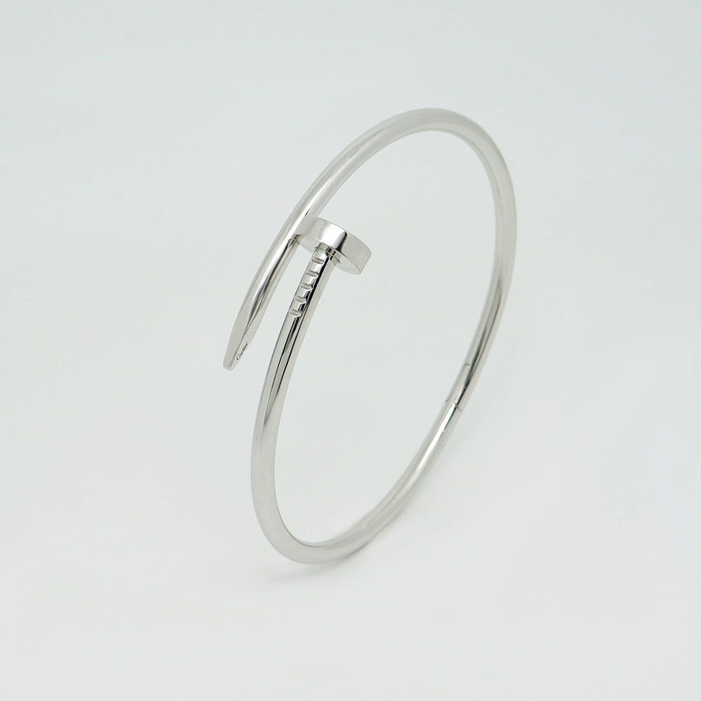 Cartier Juste un Clou Armreif, klassisches Modell 750/18K Weißgold Gr. 19 mit Box + Papieren