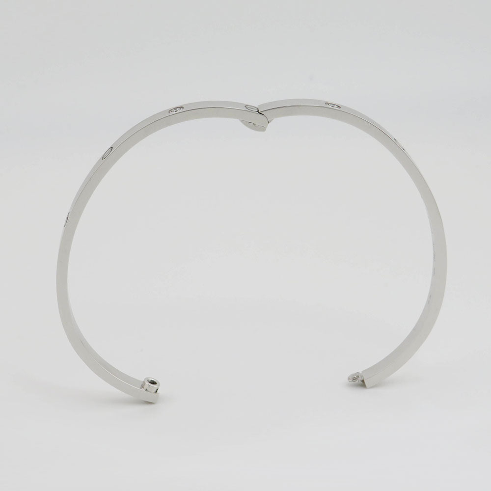 Cartier Love Armreif kleines Modell mit 6 Diamanten 750/18K Weißgold Gr. 17