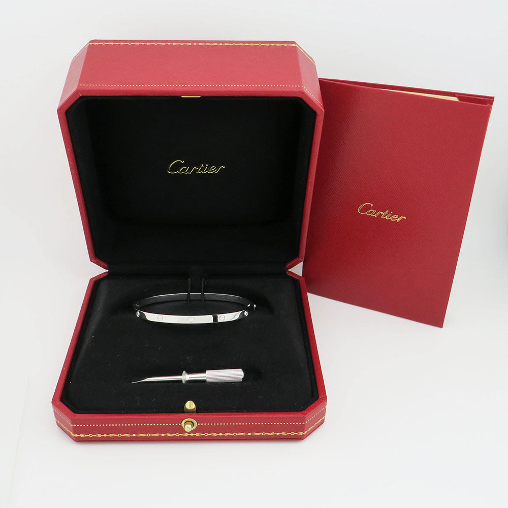 Cartier Love Armreif kleines Modell mit 6 Diamanten in 750/18K Weißgold Gr. 17