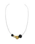 Niessing Schnur mit Kugeln und Brillant in 950`er Platin/18K Gold ca. 43,0 cm