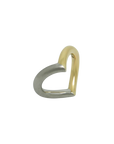 Ring Herzring in 750/18K Gelbgold Platin Massiv Handgefertigt Gr. 56