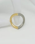 Ring Herzring in 750/18K Gelbgold Platin Massiv Handgefertigt Gr. 56