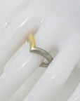 Ring Herzring in 750/18K Gelbgold Platin Massiv Handgefertigt Gr. 56