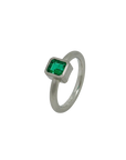 Ring mit 0,86ct Smaragd in 950 `er Platin mattiert Handgefertigt Gr. 54