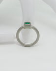 Ring mit 0,86ct Smaragd in 950 `er Platin mattiert Handgefertigt Gr. 54