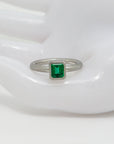 Ring mit 0,86ct Smaragd in 950 `er Platin mattiert Handgefertigt Gr. 54