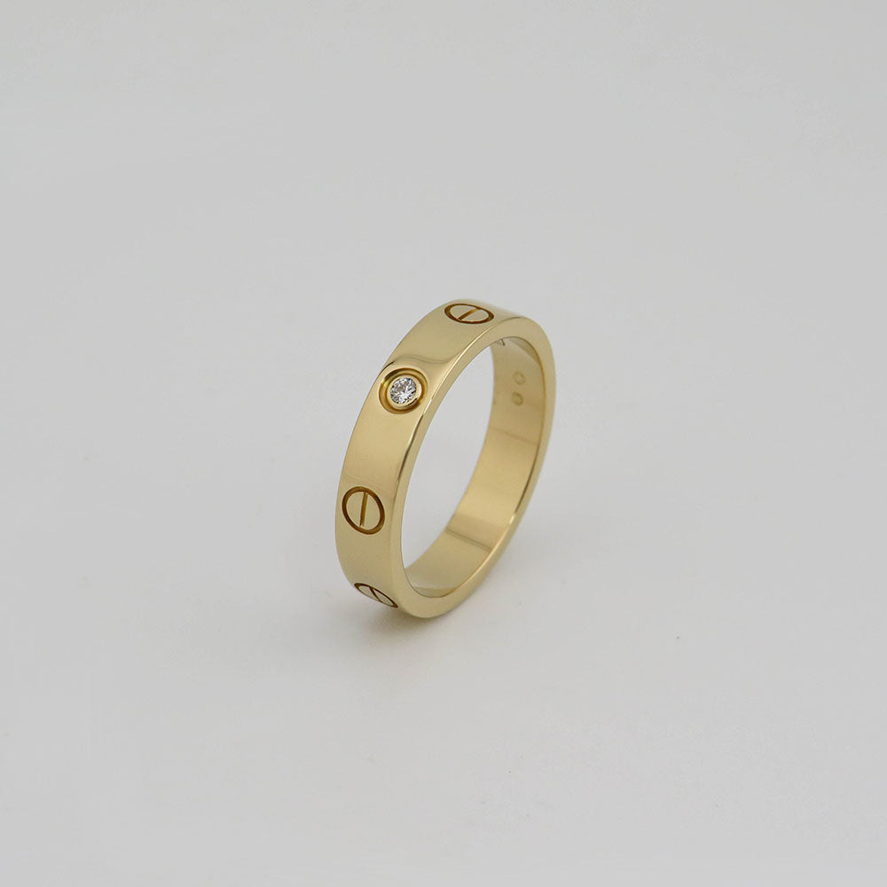 Cartier Love Ring, kleines Modell mit einem Diamanten in 750/18K Gelbgold Gr. 51