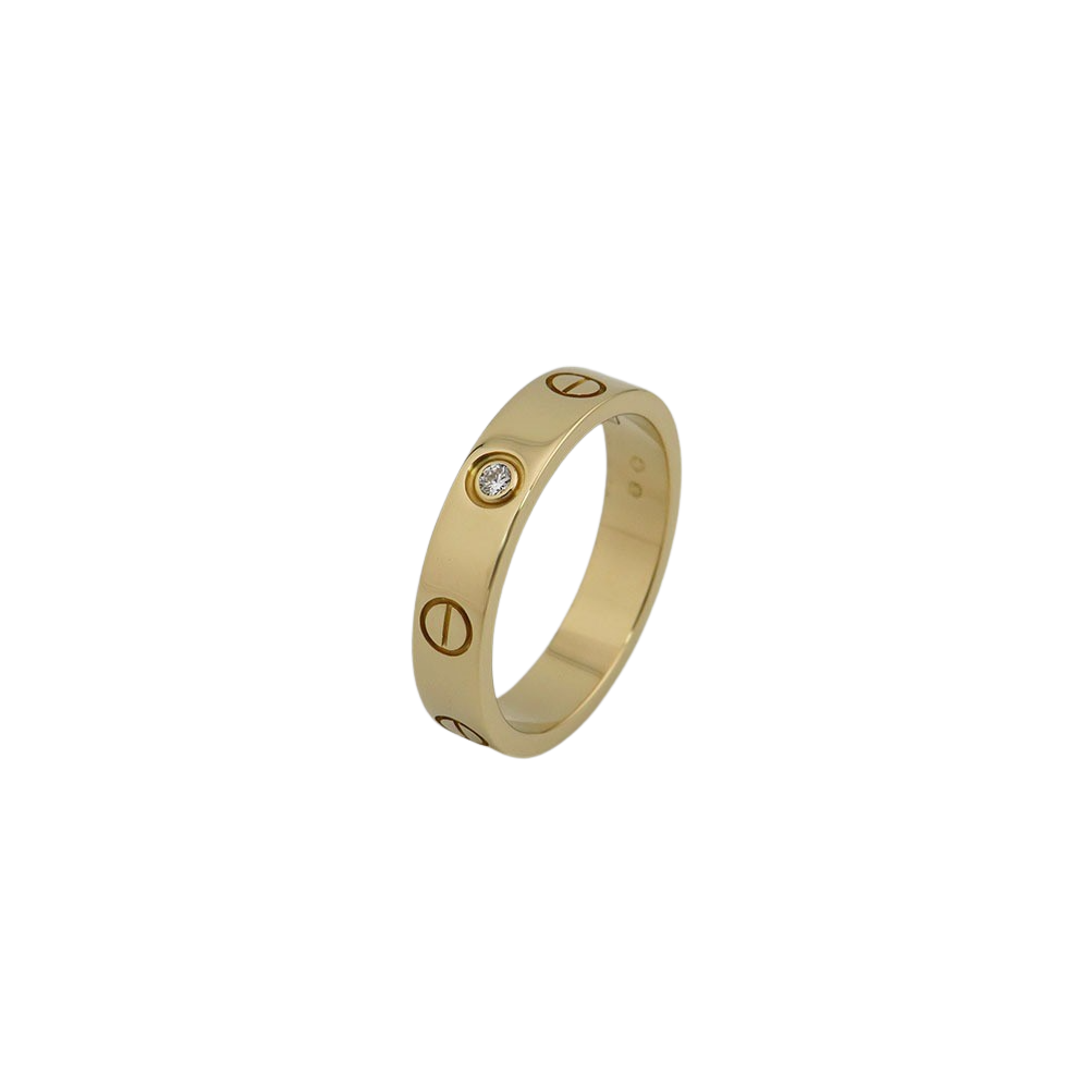 Cartier Love Ring, kleines Modell mit einem Diamanten in 750/18K Gelbgold Gr. 51