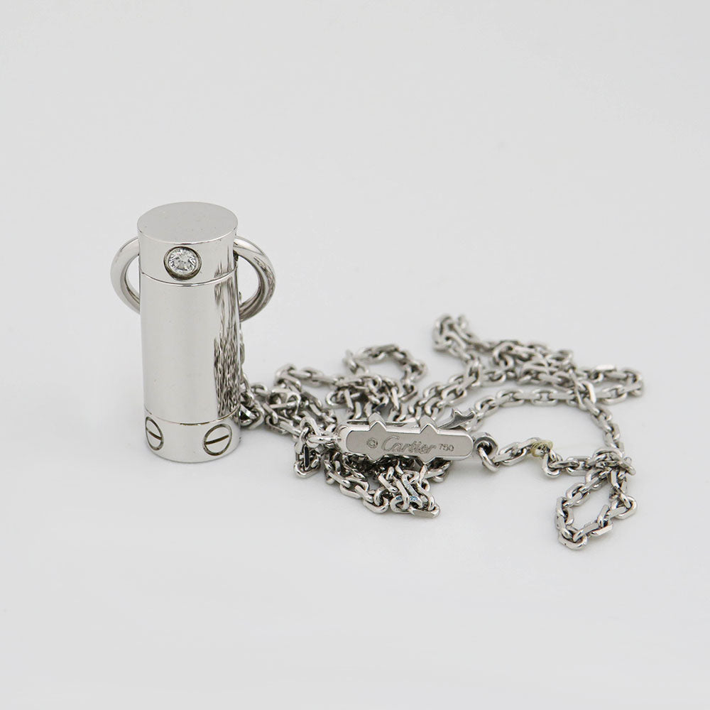 Cartier Love Schraubenzieher Anhänger und Kette mit Brillant in 750/18K Weißgold