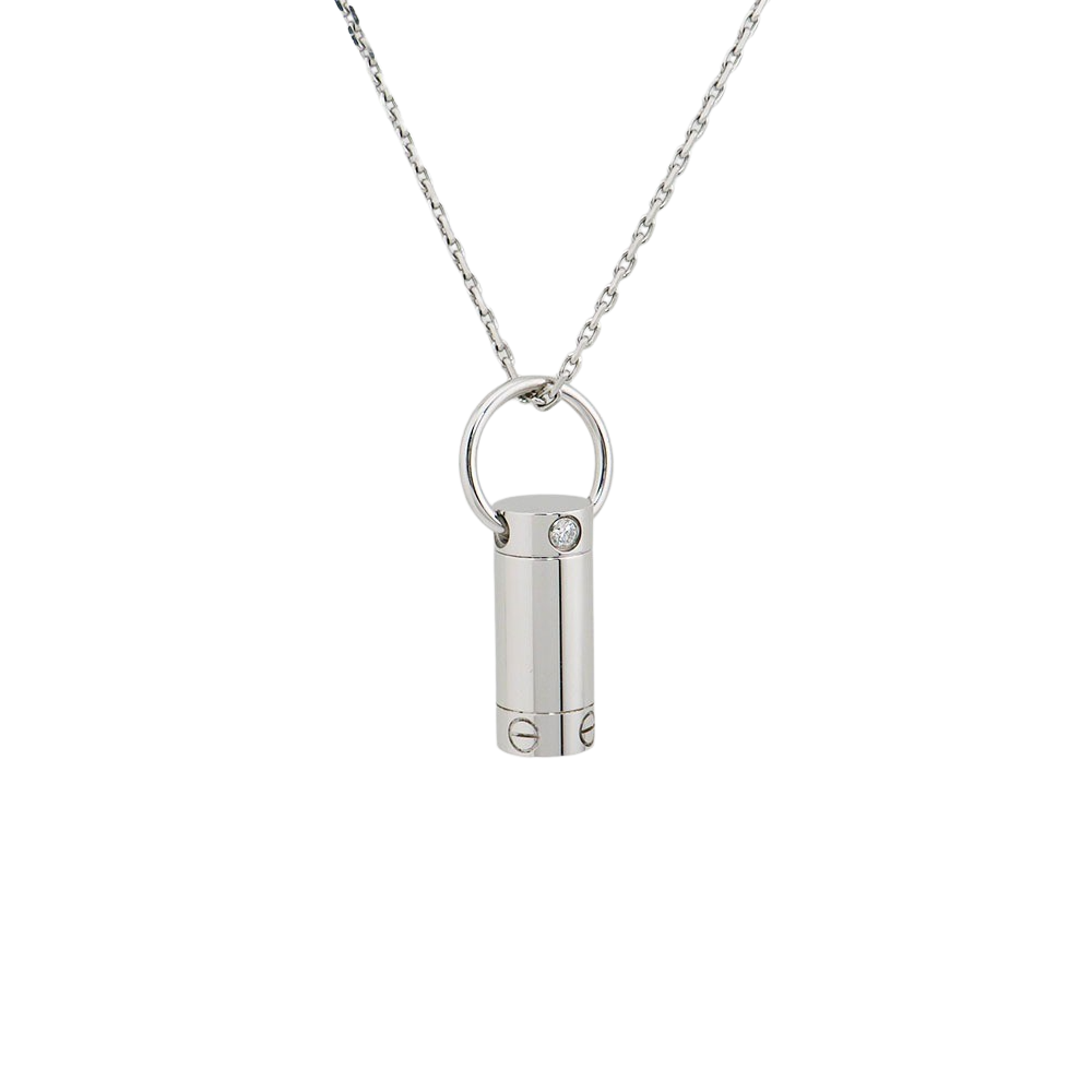Cartier Love Schraubenzieher Anhänger und Kette mit Brillant in 750/18K Weißgold