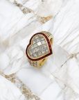 Wempe Herz Ring mi 2,37ct TW-IF Diamant + 1,20ct Rubin 750/18K Gelbgold Gr. 50
