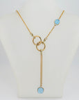 Pomellato Nudo Collier mit Blautopas und 0,10ct Diamant in 750/18K Rosegold 45cm
