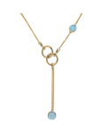 Pomellato Nudo Collier mit Blautopas und 0,10ct Diamant in 750/18K Rosegold 45cm