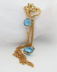 Pomellato Nudo Collier mit Blautopas und 0,10ct Diamant in 750/18K Rosegold 45cm