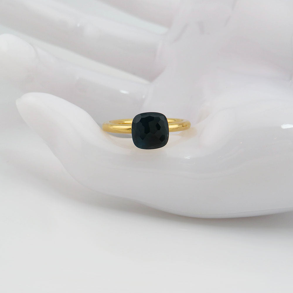 Pomellato Nudo Petit Ring mit London blue Topas in 750/18K Rosegold Gr. 53