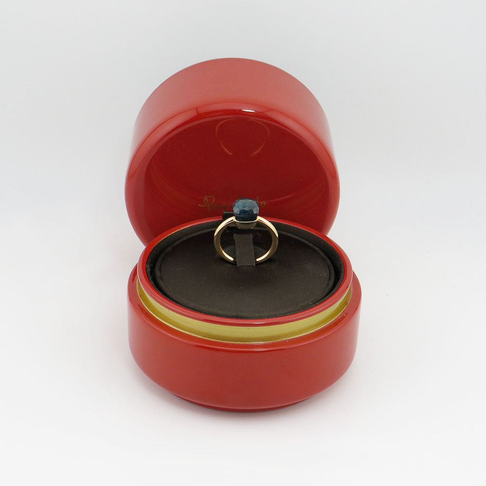 Pomellato Nudo Petit Ring mit London blue Topas in 750/18K Rosegold Gr. 53