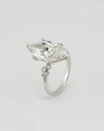 Ring mit 5,02ct F-vs1 Dia. + 0,20ct E-vs Brillant in 750/18K Weißgold Lab. Grown
